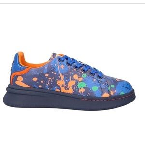 Marc Jacobs the tennis shoes Blue/ Orange eclipse multi Splash Sneakers size 9